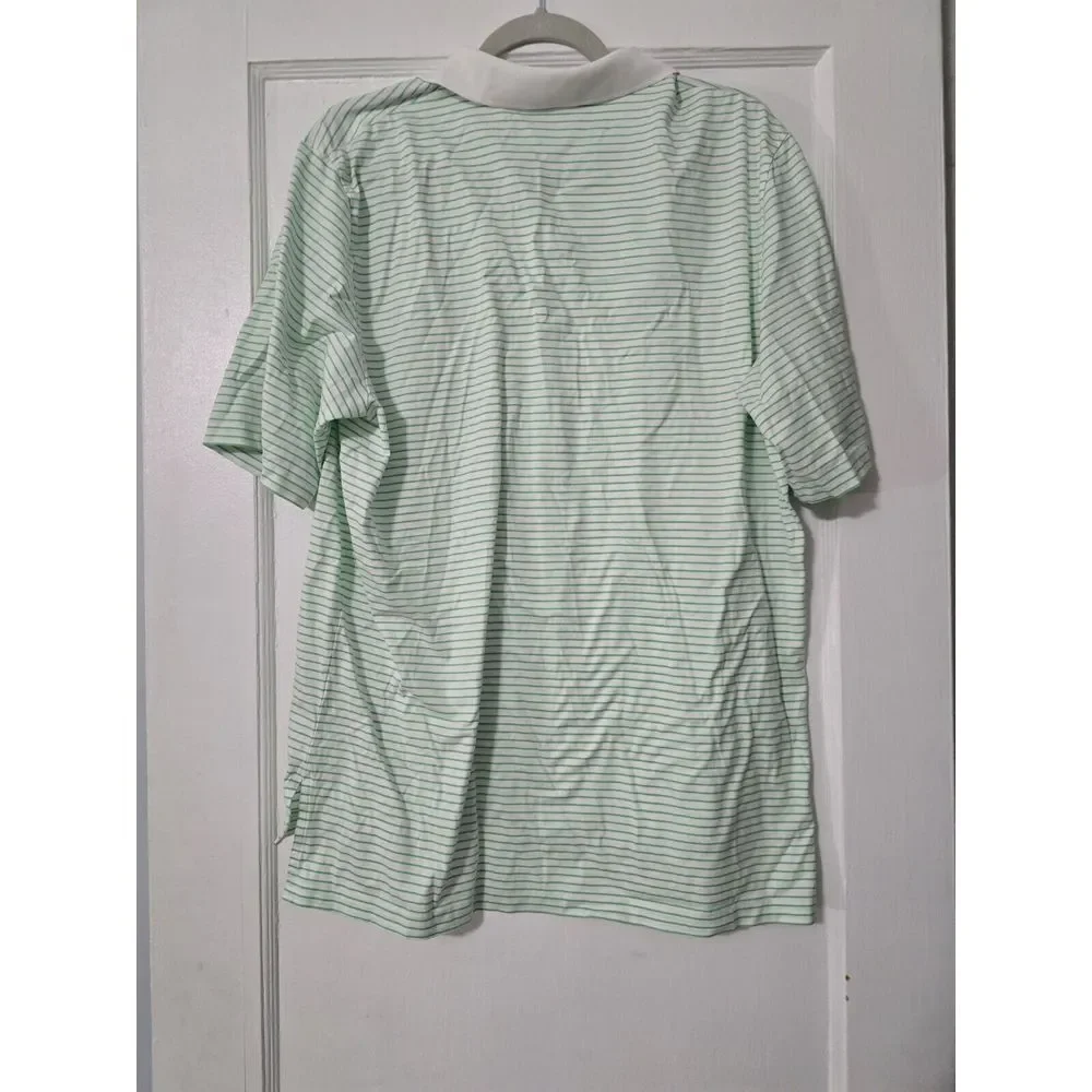 Polo Golf Ralph Lauren Short Sleeve Striped Polo Mens‎ Sz L White Green